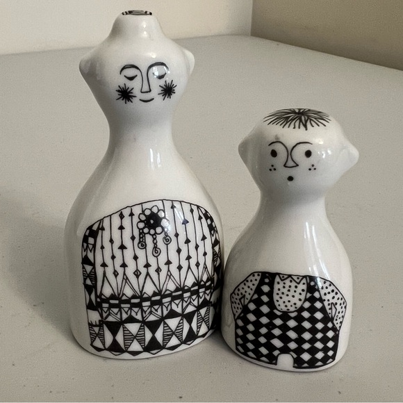 Porsgrund Norway Other - Vintage Porsgrund Porcelain Norway “Madame & Son” Salt & Pepper Shakers
